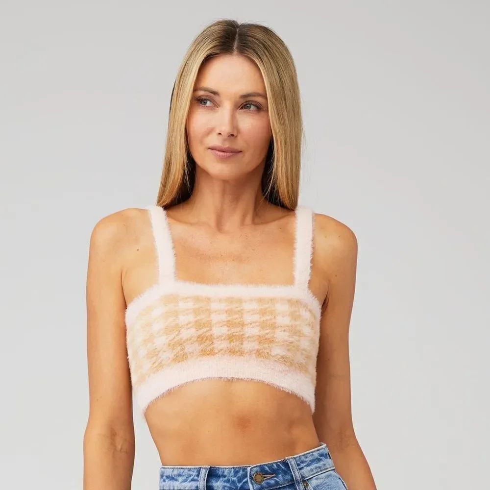 For Love & Lemons Women's Cher Crop Sweater Tank Size Small